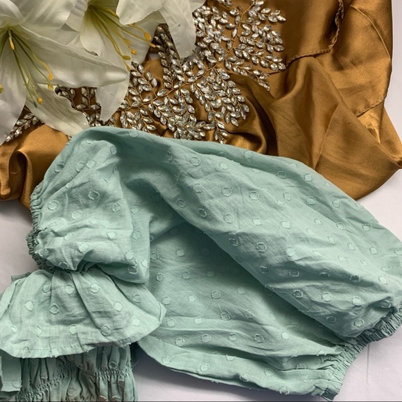 SOLD NWT Lovely Swiss Dot Cottagecore Aqua Prairie Dress* - Picture 7 of 10